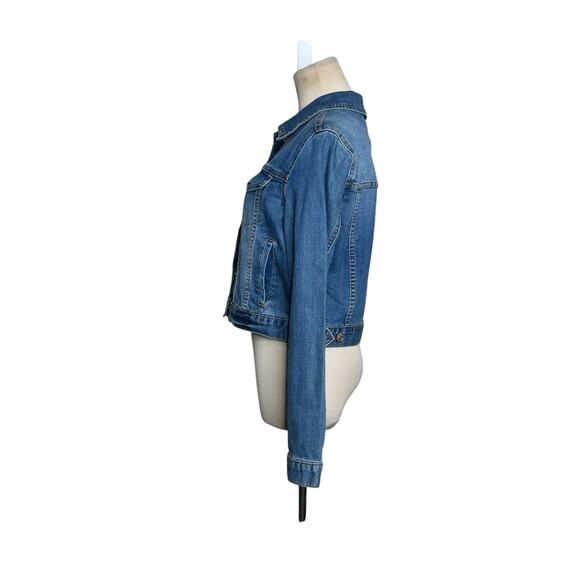 Forever 21 blue denim long sleeves button jean jacket size M - Picture 8 of 13